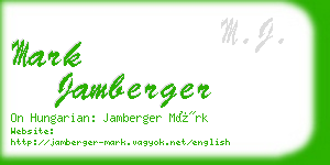 mark jamberger business card